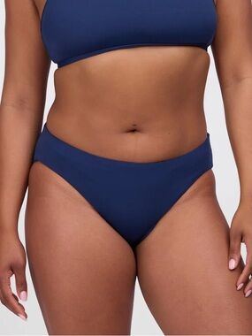 NWT Jolyn Pam Bikini Bottoms Train Swim Navy Blue Full Coverage UPF Large